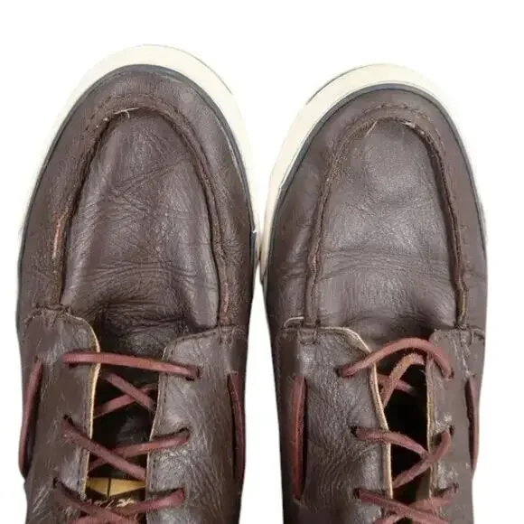 Converse Shoes Mens 8.5 Sneakers Jack Purcell Boat Mid Leather Brown Womens 10 - Picture 11 of 15